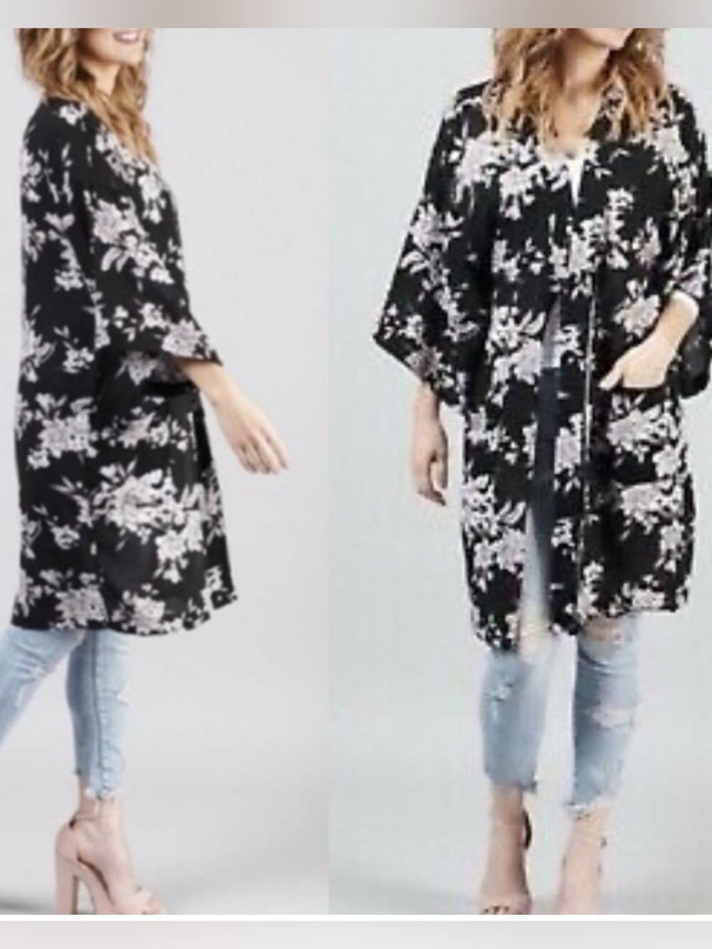 Spiritual Gangster Kimono Floral Tie Front OS